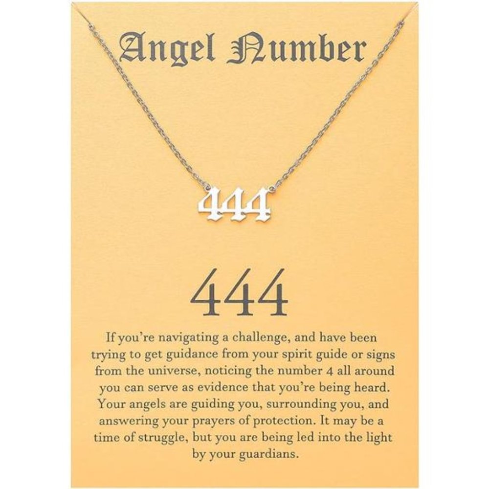 Angel Number Choker Necklace Numerology Jewelry for Women Silver